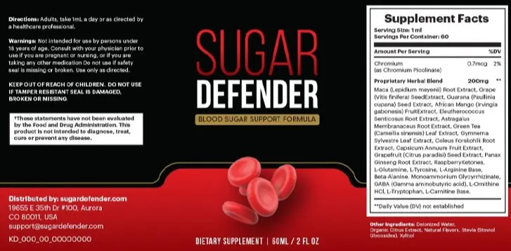 Sugar Defender Ingredients